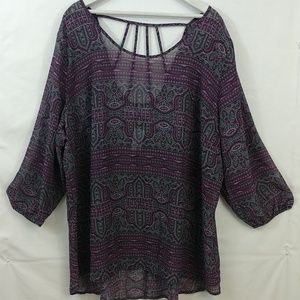 New Maurices Blouse Plus size 3 X Boho Sheer